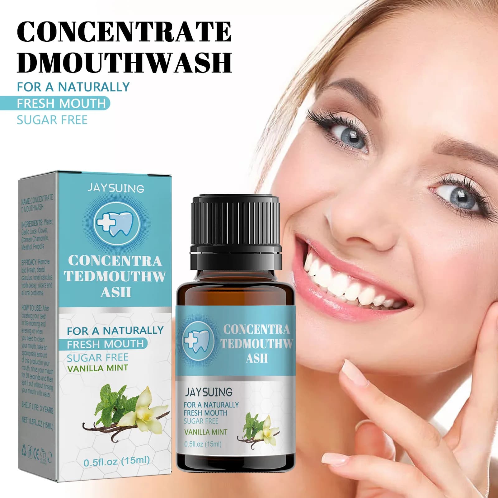 Jay descending Collutorio Teeth whitening without alcohol Preventing the parodontitis Dental Macchies Oral language Clean Fresh breath Washing of the mouth