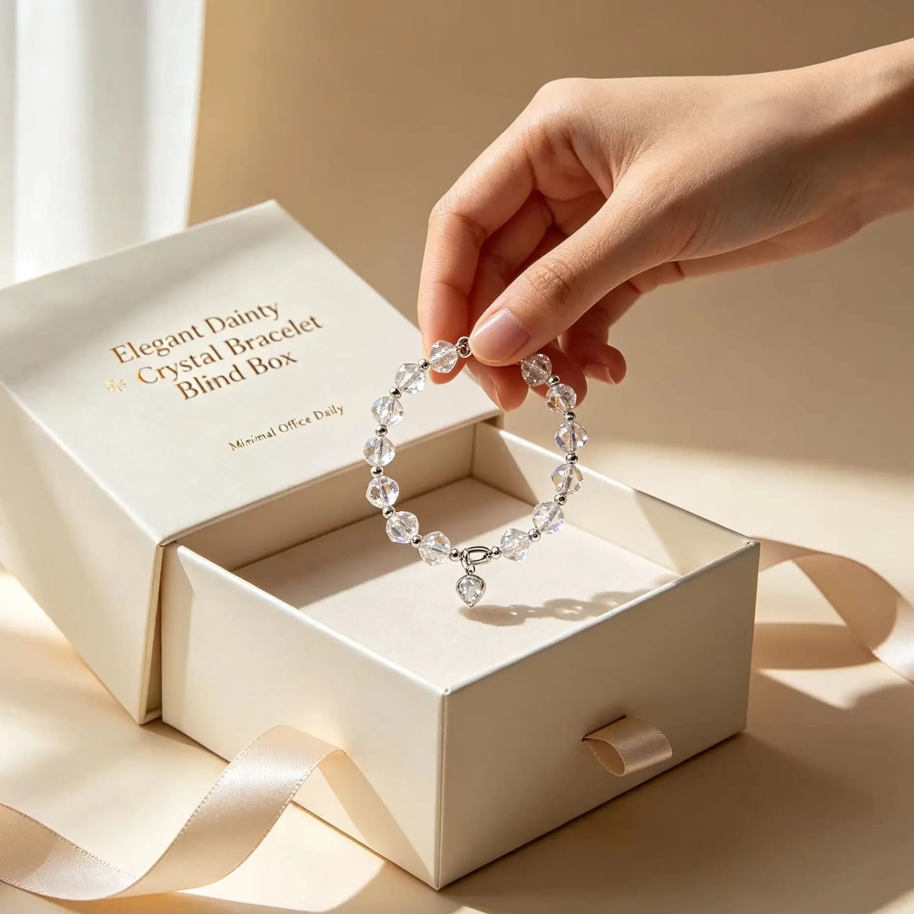 Elegant Dainty Crystal Bracelet Blind Box Minimal Office Daily Surprise Wristband Pack
