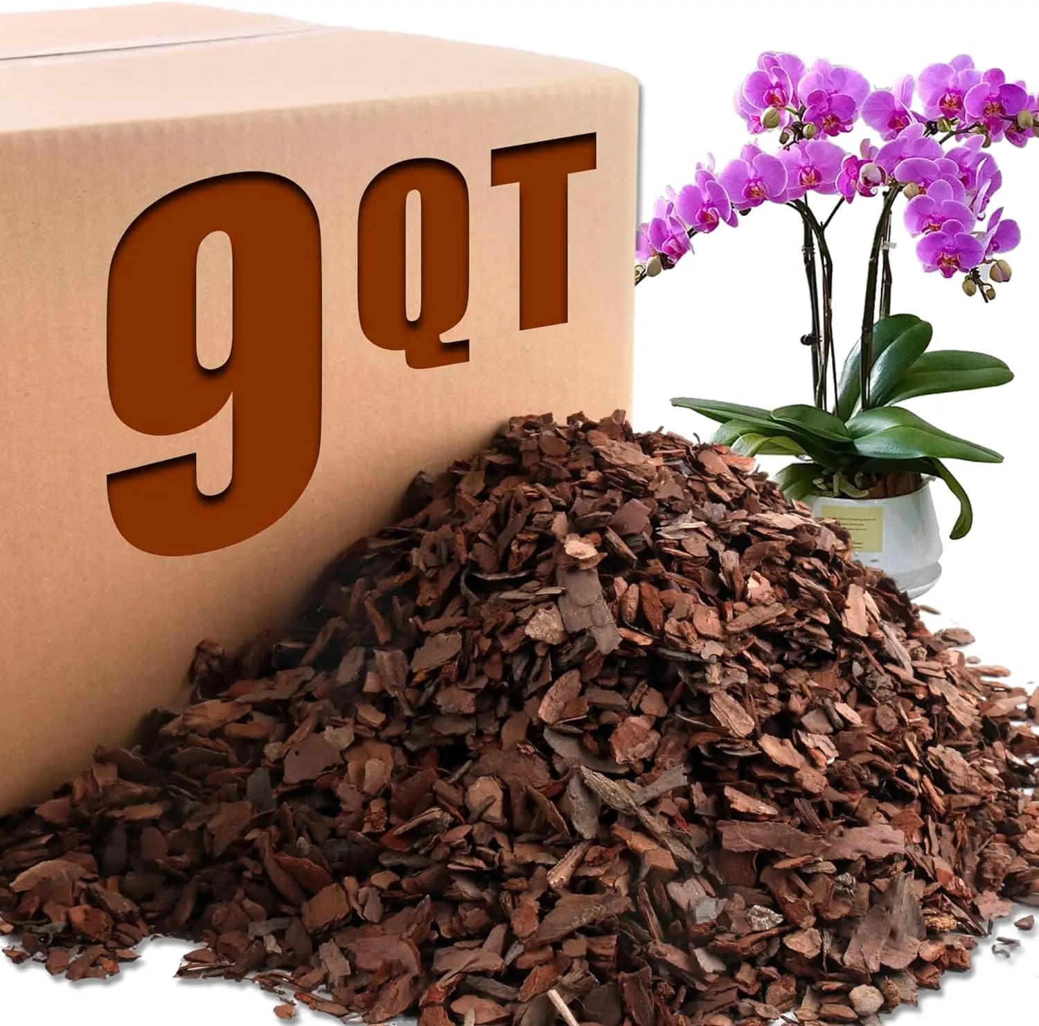 9 qt organic orchid bark - Natural Mulch for potted plants, development of orchid plant roots