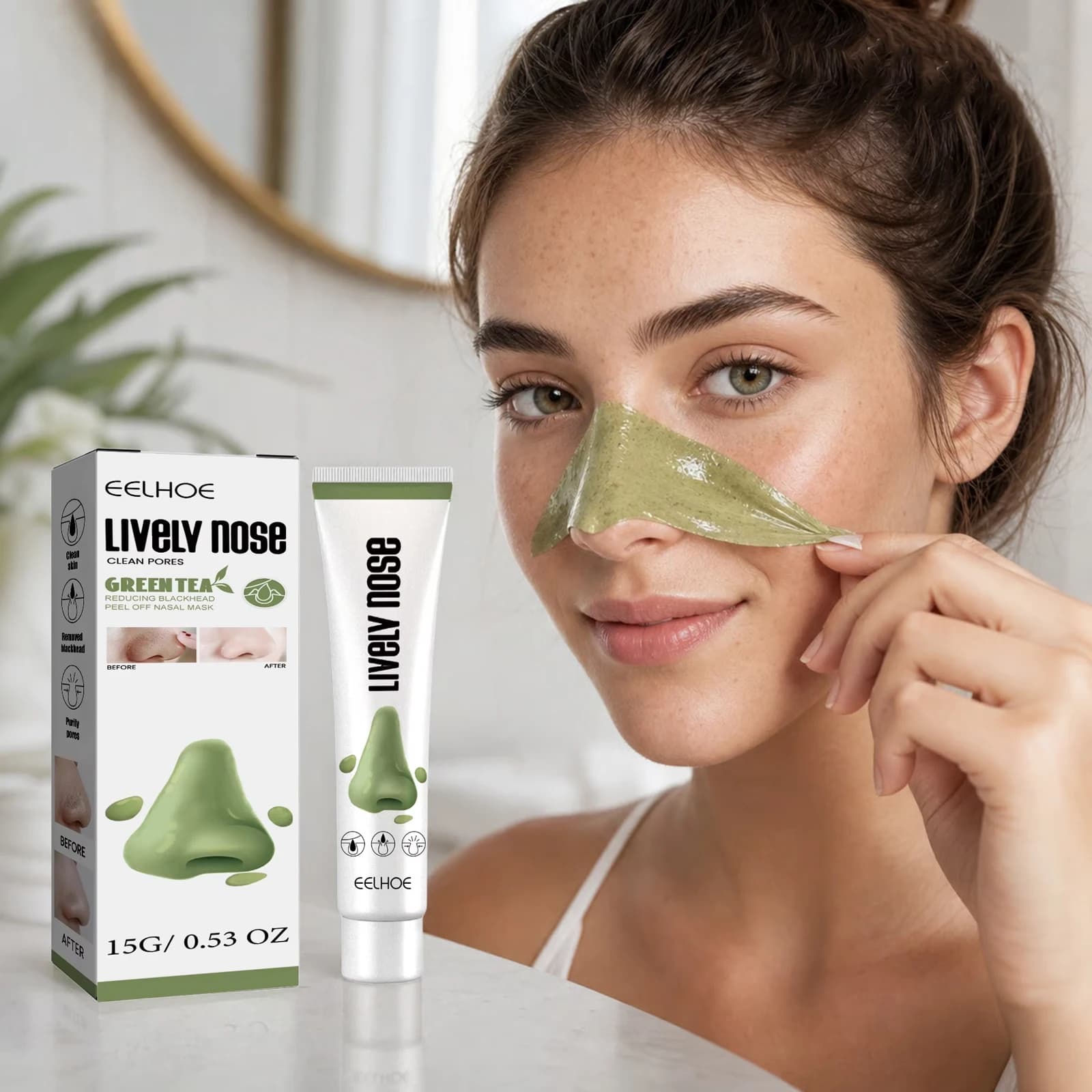 Nose Blackhead Remove Mask Paste Shrink And Clean Pores Nose Patch Oil Control Smoothing Purify Skin Natural Nose Care Balm Mask