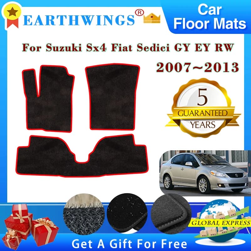 Per Suzuki Sx4 Fiat Sedici GY EY 2007 ~ 2013 Tappetini per auto Tappeti Pannello Pedane Tappeti Copertura del capo Rilievi del piede Adesivi Accessori