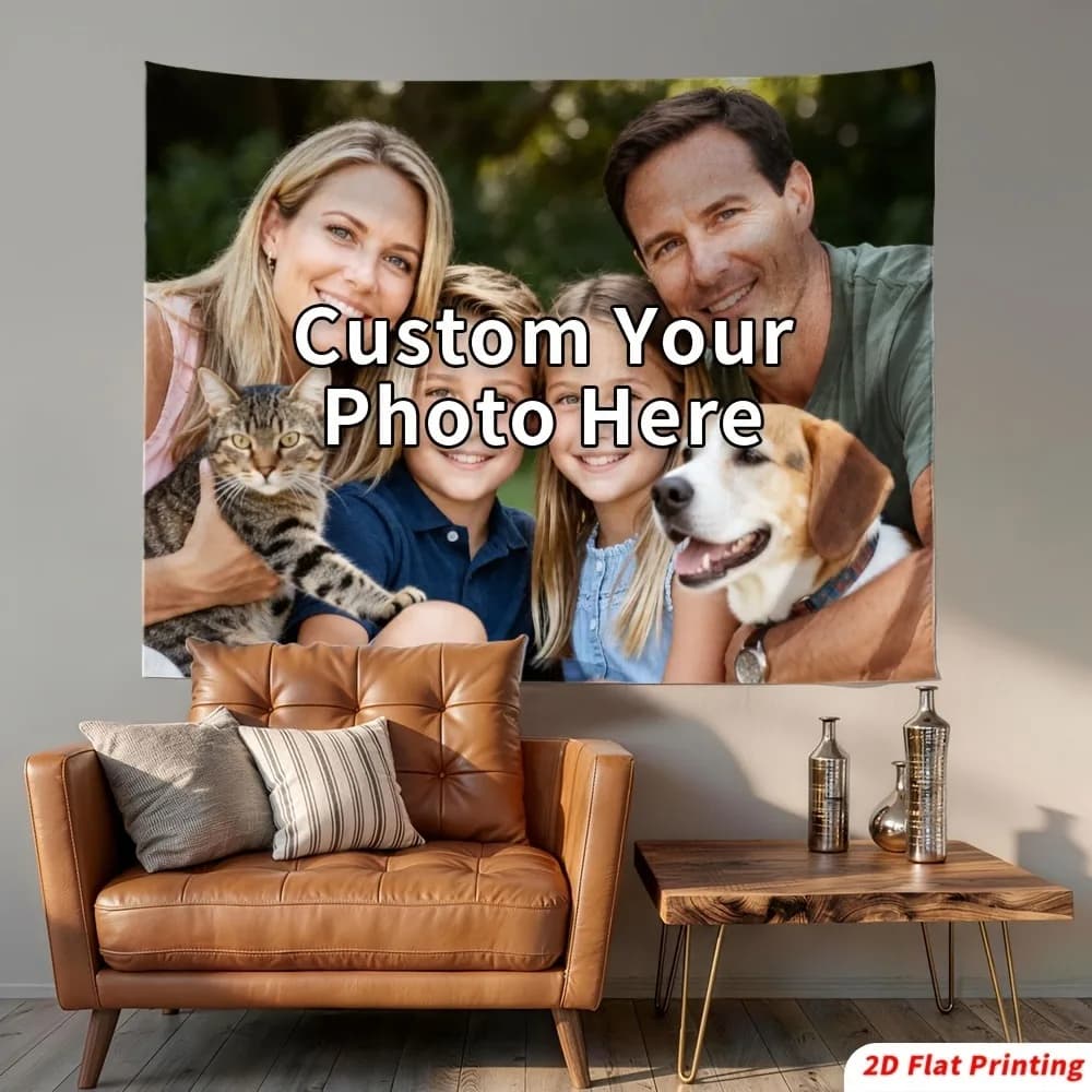 1pc Custom Photo Square Tapestry Backdrop – Indoor Wall Decoration, Perfect for Birthdays, Parties, Festivals And Everyday Decor