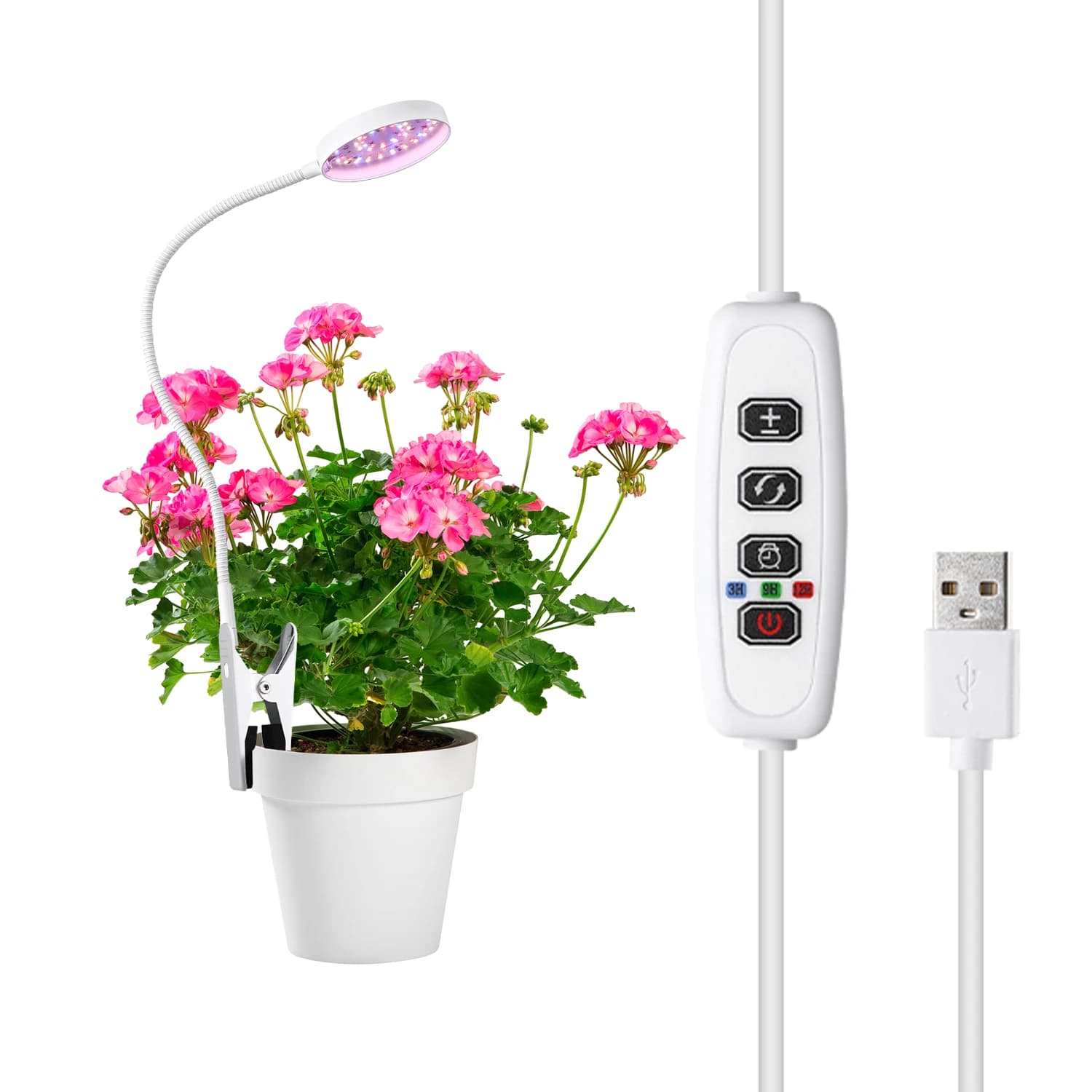 Cultivation Lamp for Indoor Fitolamp from 11 W LED Full Spectrum Hydroponic Plant Lamp for Flower Seeds Growth Light USB DC5V With timer switch function
