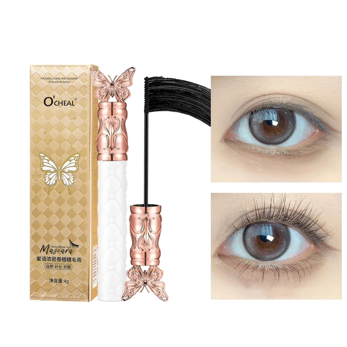 Ocheal Mascara nero allunga le ciglia volume extra lunga durata impermeabile naturale ad asciugatura rapida ciglia trucco femminile