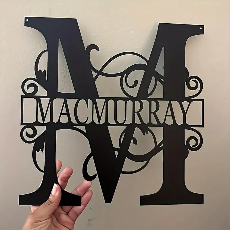 (11.8 Inches) Custom Metal Sign Featuring a Last Name, Personalized Name Plaque, Split Letter Design,Family Name Sign,Home Decor