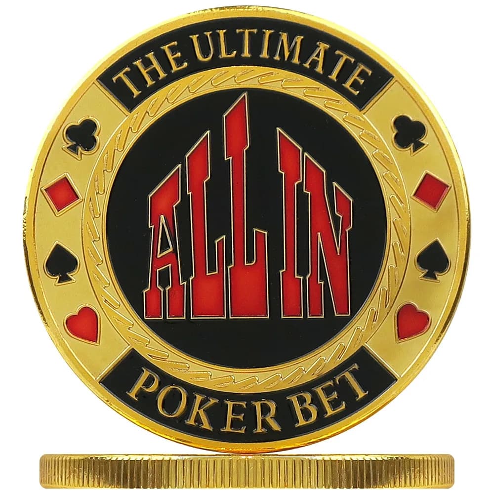 Ultimate Poker Bet All In Poker Card Guard Protector Coin Weight + Case