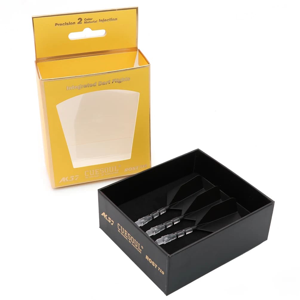 CUESOUL 929 nuovo lancio ROST T19 albero per freccette integrato e voli a forma di ala grande, Set di 3-nero