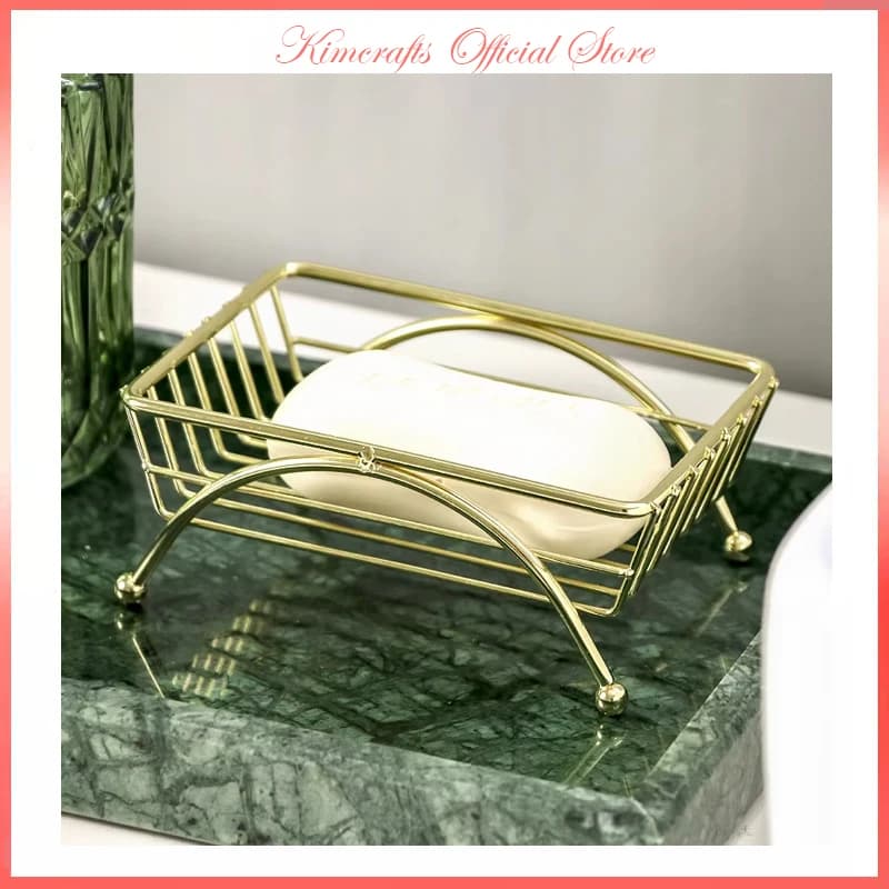 Accessori da bagno nordici Portasapone in ferro battuto Portasapone in oro Vassoio portasapone Contenitore per sapone Scatola dispenser di sapone