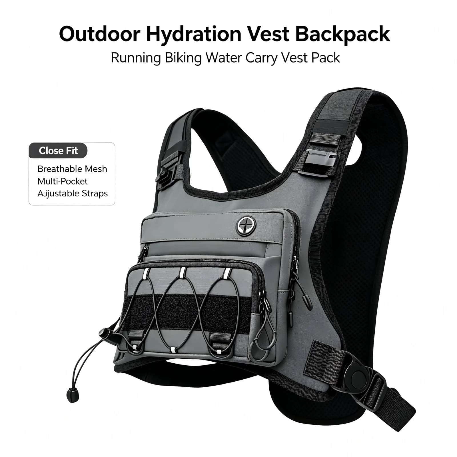 Hydration Vest Backpack for Running Cycling Outdoor Trail‑Running Water‑Bag Storage Vest Breathable Sports Hydration Pack