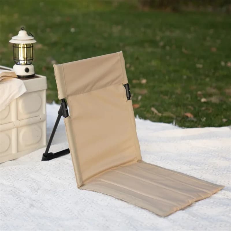 Sedia da campeggio pieghevole Giardino esterno Parco Sedia singola pigra Cuscino schienale Picnic Campeggio Sedia con schienale pieghevole Sedie da spiaggia