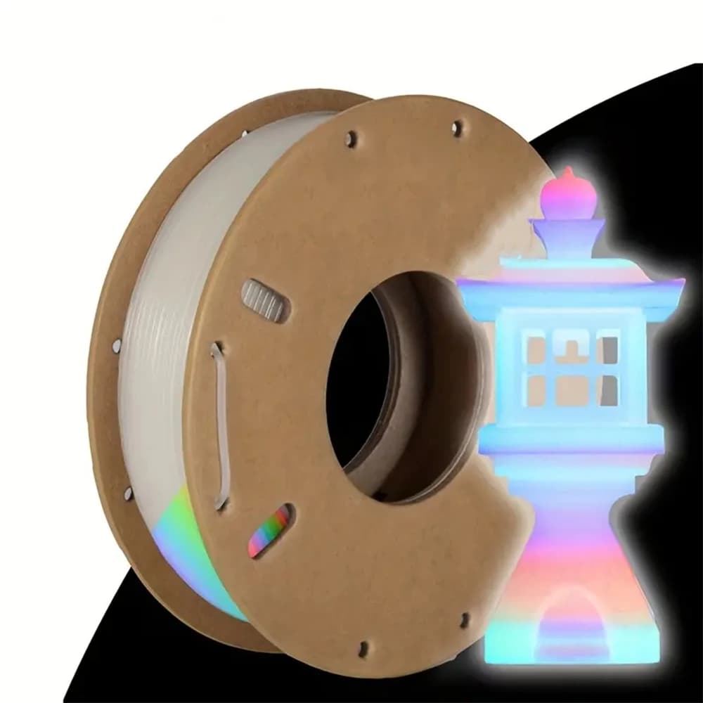 Filajoy3D 3D Printing Filament, PLA White Bright Rainbow 1.75mm 250g, Dimensional Accuracy +/- 0.03mm, Gradual Color Change