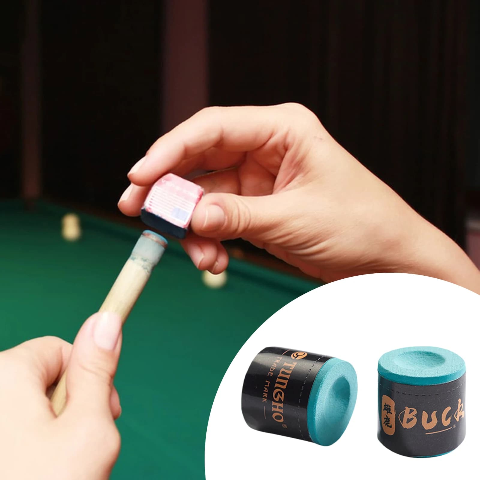 2 Pezzi Gesso per Stecca da Piscina Gesso per Piscina Portatile Cubo per Piscina Leggero a Forma di Cilindro Texture Premium per Uso del Torneo di Club al Interno