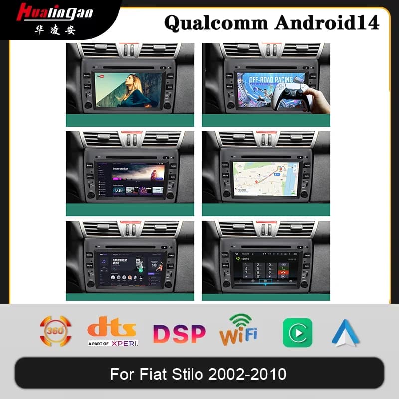 Hualingan Wireless CarPlay Android Auto Radio per Fiat Stivo 2001 2002 2003 2004-2010 sistemi intelligenti per auto RDS BT WiFi 2 Din