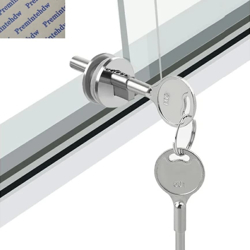 4Pcs Zinc Cabinet Sliding Glass Door Lock For Wine Showcase Display Cupboard