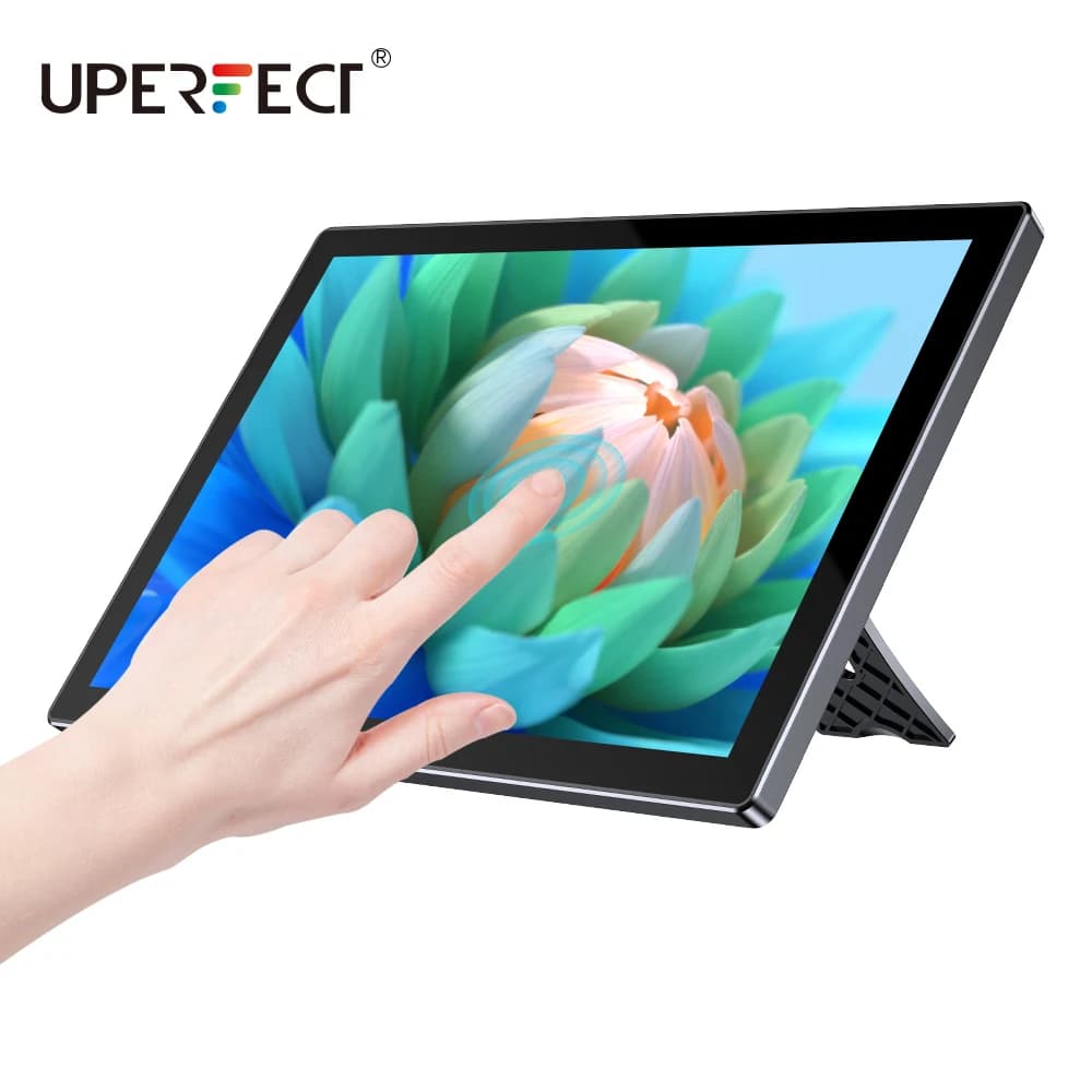 UPERFECT Raspberry Pi Display Touchscreen da 10.1 pollici con alloggiamento posteriore ventola di raffreddamento Type-C 1280x800 Monitor LCD IPS HD per Ras 4