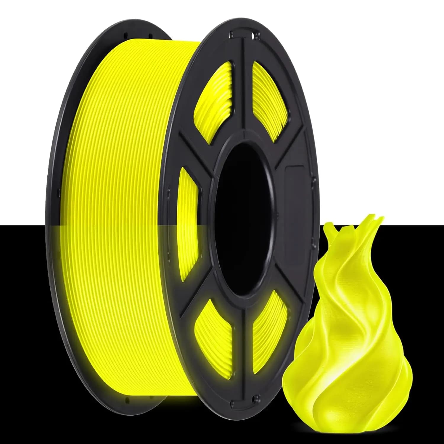 Filament PLA Fosforescent Yellow 1.75mm for 3D Printer, Dimensional Accuracy +/- 0.03, 250g Coil