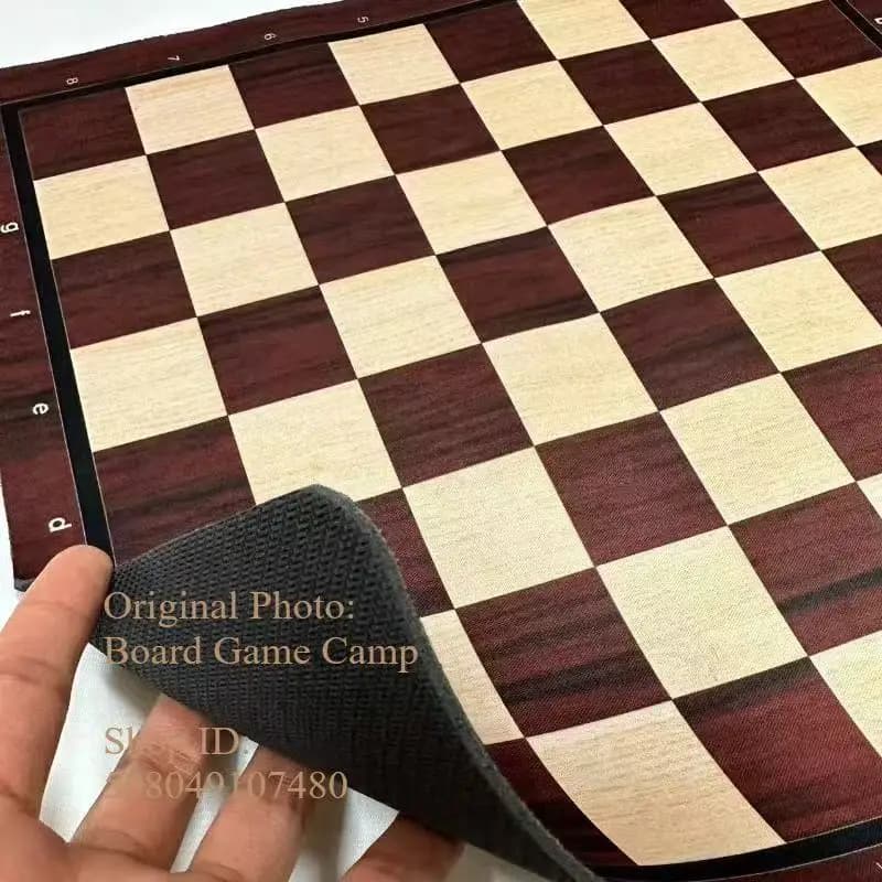 35x35cm Thick 3mm Mouse Pad Chess Mat Wooden Grain Brown Portable Non-Slip Rubber Desk Pad International Chess Board Style Gamin