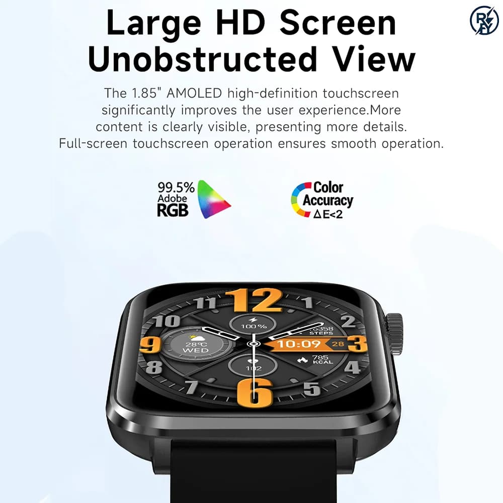 Smartwatch V82 per il Monitoraggio della Salute e della Frequenza Cardiaca, Chiamate Bluetooth, Batteria a Lunga Durata, Contapassi Sportivo