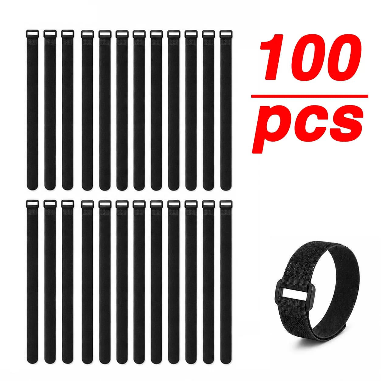 Hook and Loop Fastener Straps Reusable Cable Ties Cord Straps Adjustable Cord Organizer Self Gripping Wire Wrapping Management