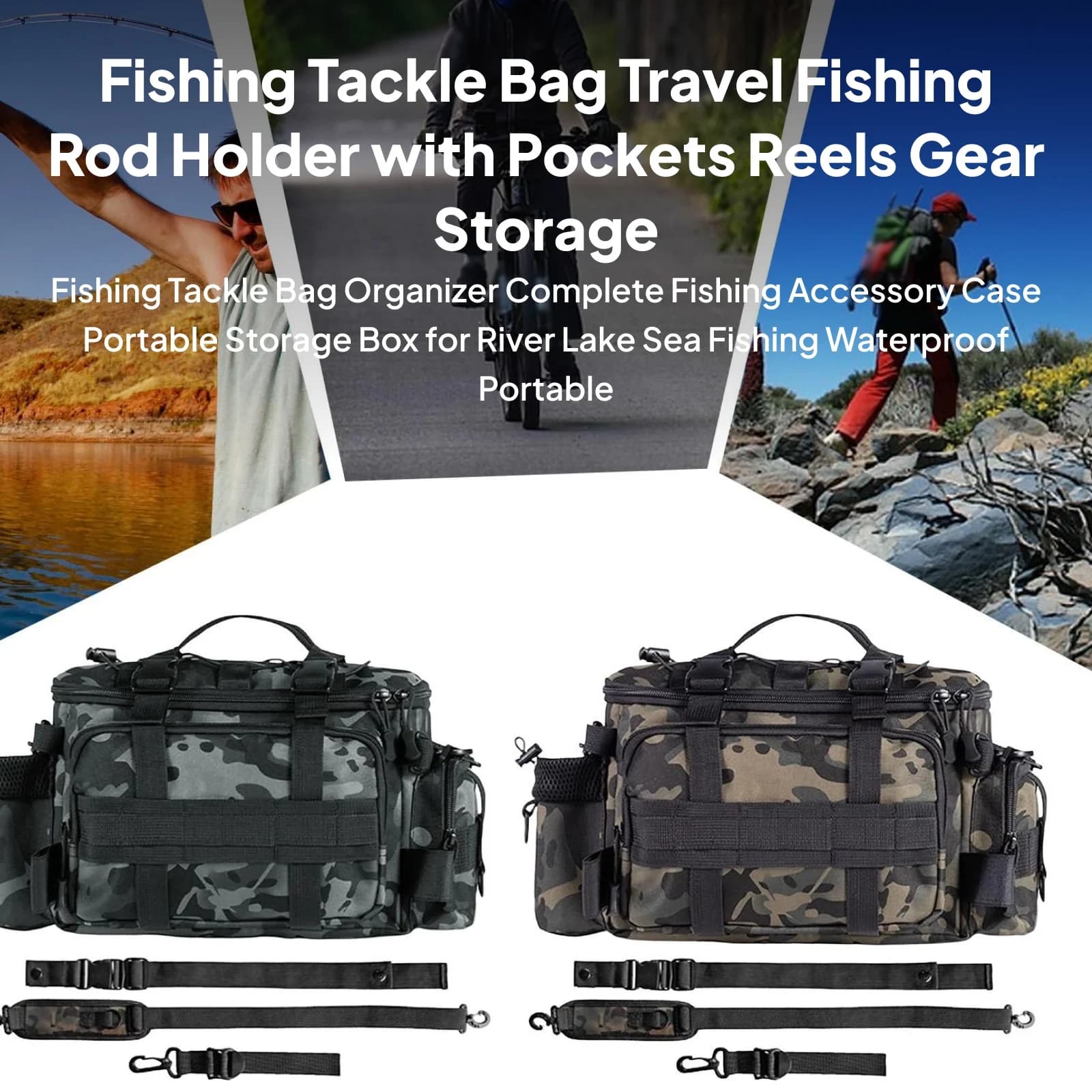 Organizer Bag for Fishing Equipment, Complete Case for Fishing Accessories, Waterproof Portable Box for Fishing in River, Lake and Sea