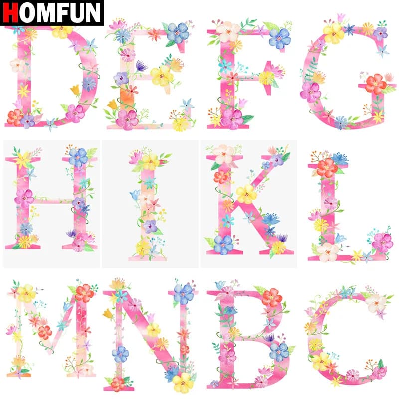 HOMFUN Diamond Painting Full Square/Round Drill 5D DIY "Word" Daimond Embroidery Rhinestone Cross Stitch Decor