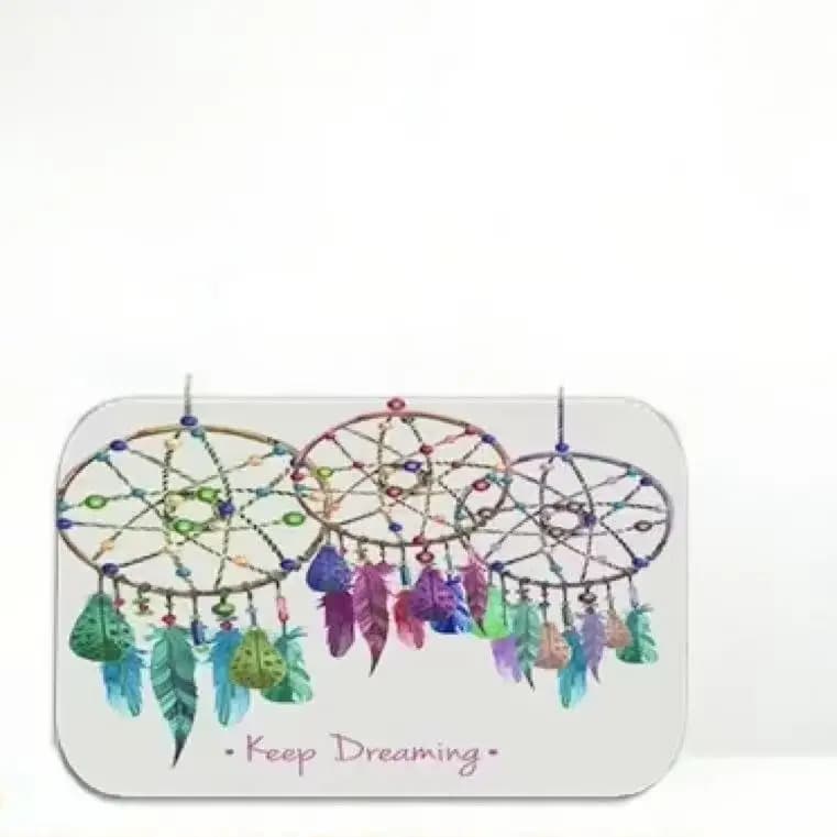 Dreamy Bohemian Aesthetic: Soft Watercolor Dreamcatcher Bath Mat for Serene Spaces