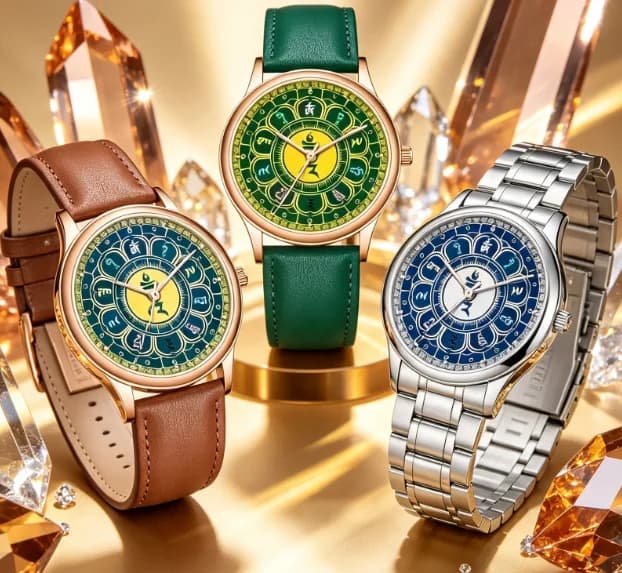 Vintage Chinese Style Men Waterproof Quartz Watch Ancient Mural Pattern Dial Male Casual Wristwatch