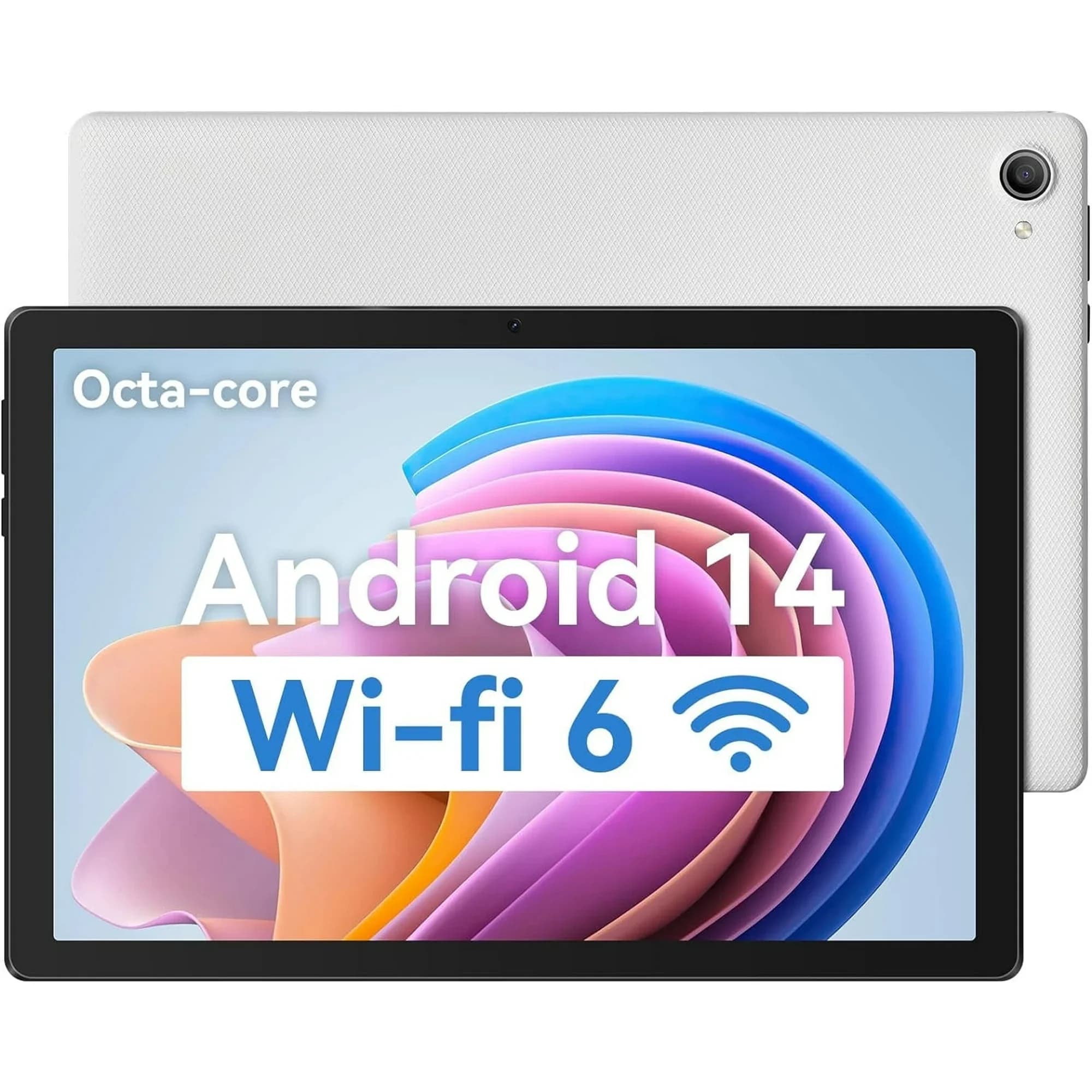BESTSKI Tablet da 10 pollici Tablet Android 14, 8GB RAM + 32GB ROM (1TB TF) Octa-Core 2.0 GHz, WiFi 6, Bluetooth 5.0, Type-C, bianco