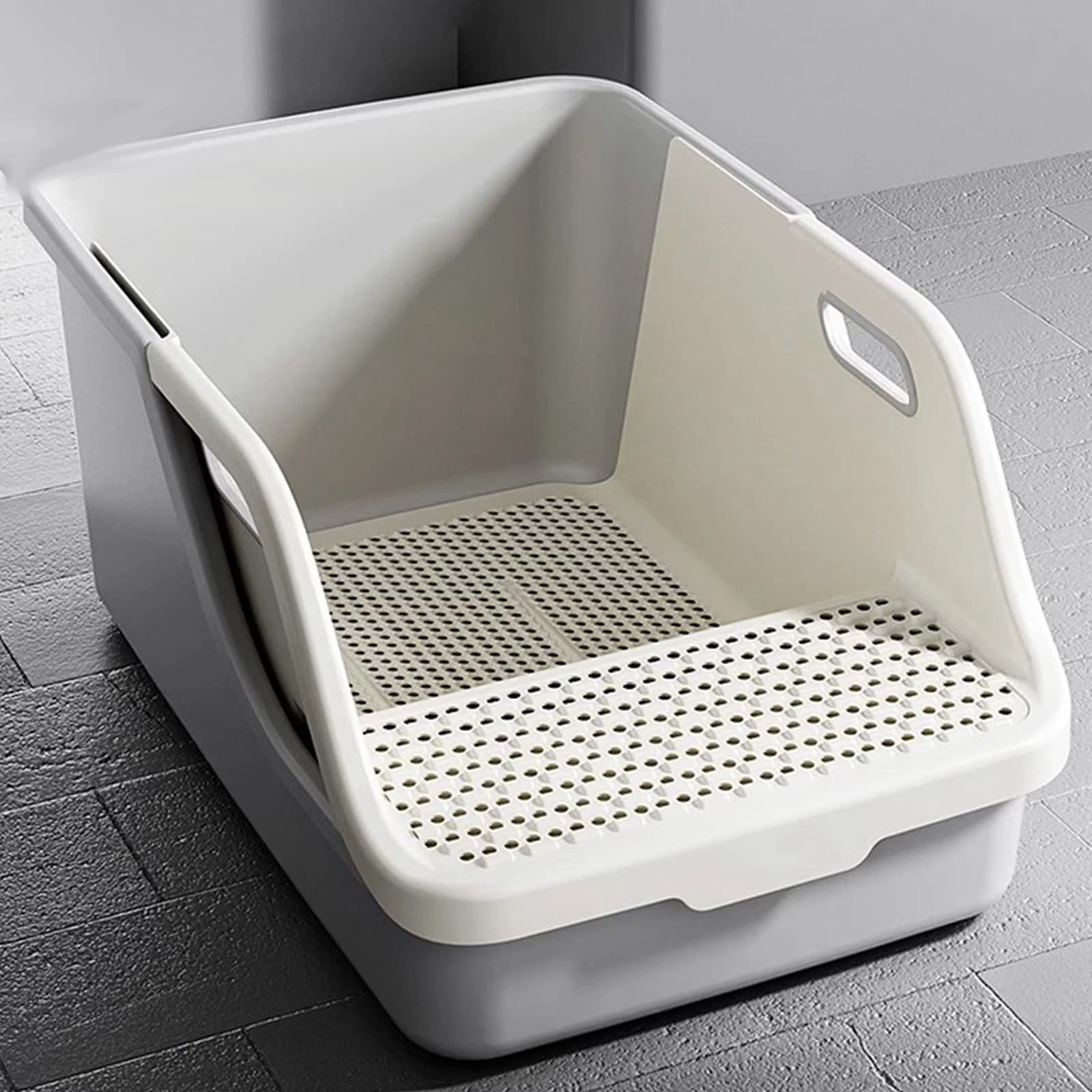 Lettiera per gatti compatta professionale Vassoio per lettiera anti-perdite multifunzionale di grandi dimensioni, per prevenire spruzzi di toilette