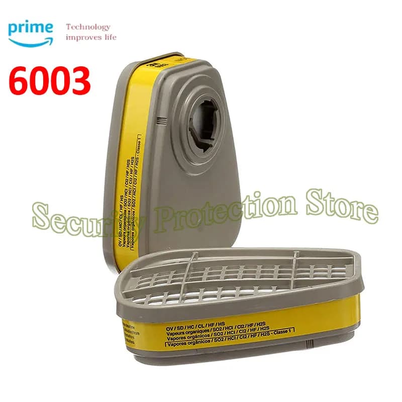 6003 Respirator Cartridge Helps protect against organic vapours or acid gases
