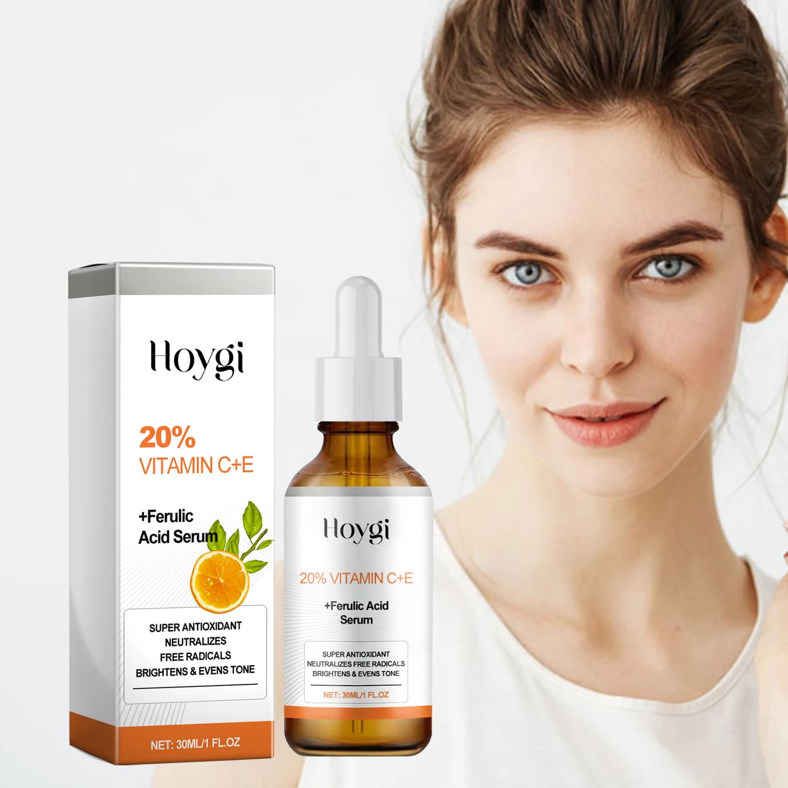 Reduces pigmentation Lightens dark spots lightens skin tone moisturizing opaque skin face vitamin C + E + serum ferulic acid