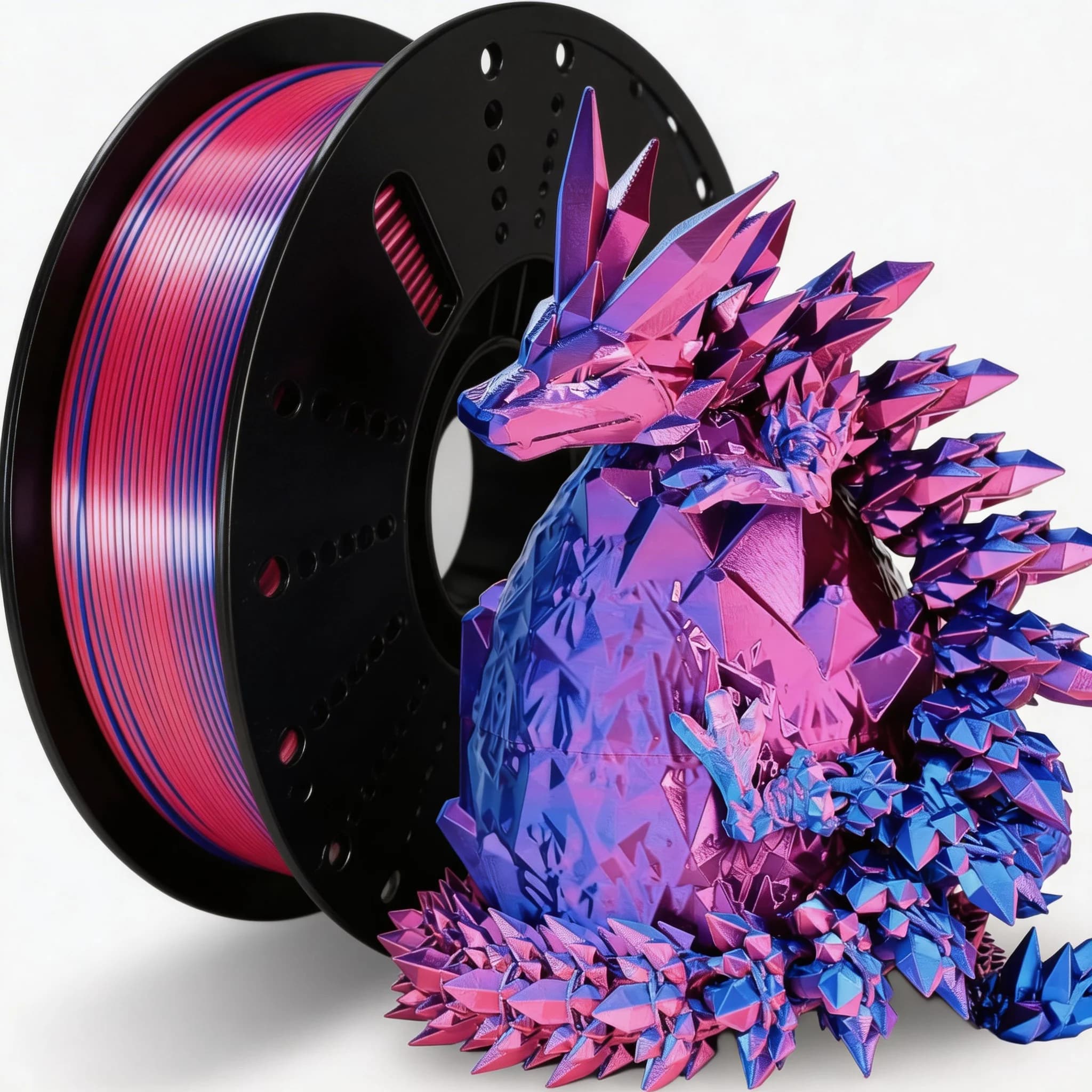 Filamento PLA bicolore rosso blu effetto seta 1.75mm 1KG, Filamento lucido per stampante 3D con precisione dimensionale +/- 0.05mm
