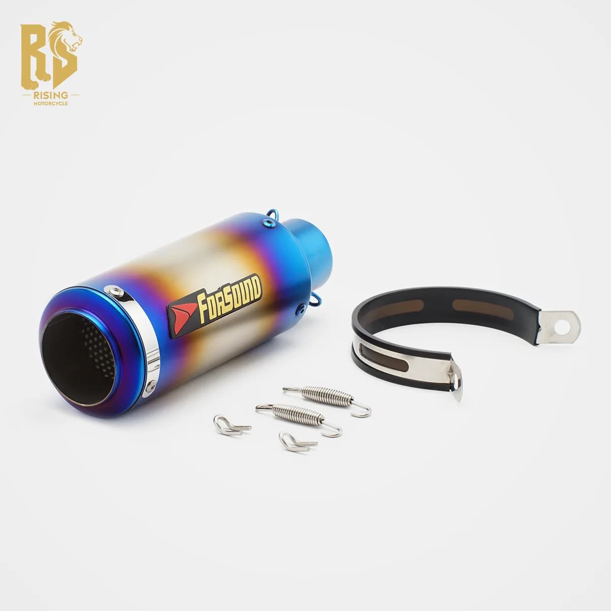 Cannone con ugello rotondo per tubo di scarico universale per moto (inciso al laser) calibro 51MM HONDA KAWASAKI SUZUKI YAMAHA BMW Aprilia