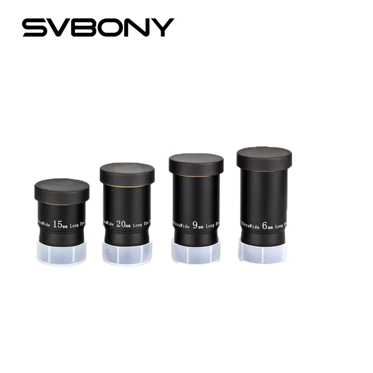 Oculare per telescopio SVBONY da 1,25" 6/9/15/20 mm 66 ° Set di oculari FMC ultra grandangolari per telescopio