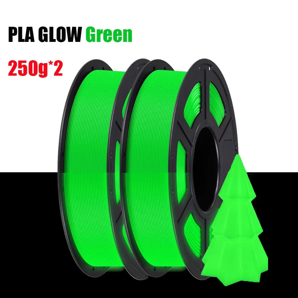 Green Luminescent Filament, Filament PLA 1,75 mm, 3D Printer Pack, 500g
