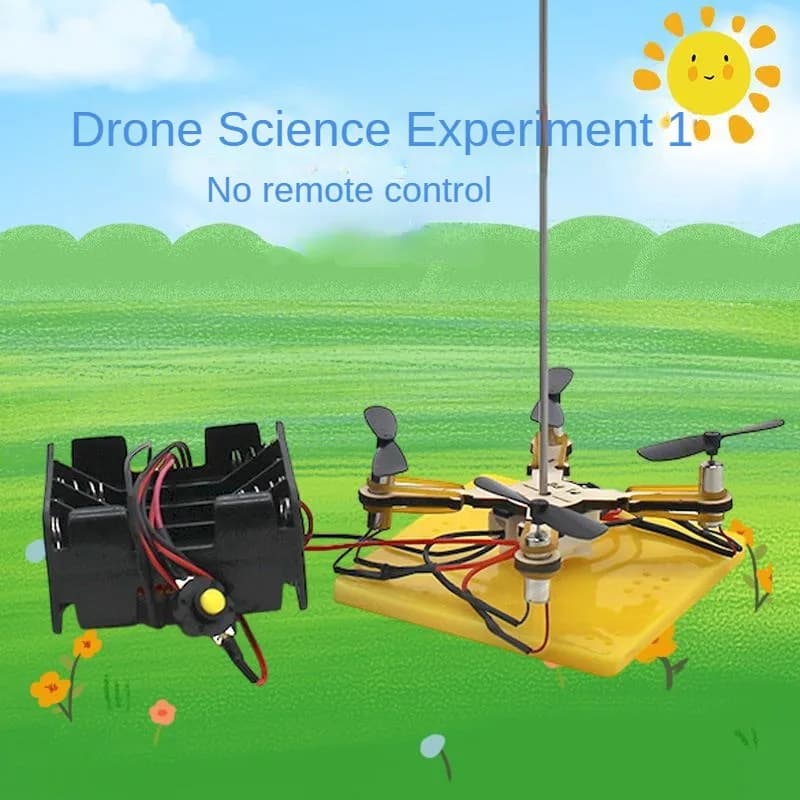 Giocattolo drone assemblato per bambini con stelo interruttore Kit giocattolo per elicottero elettrico in legno 3D per sussidi didattici Regalo per la scuola a casa Ragazzi Ragazze