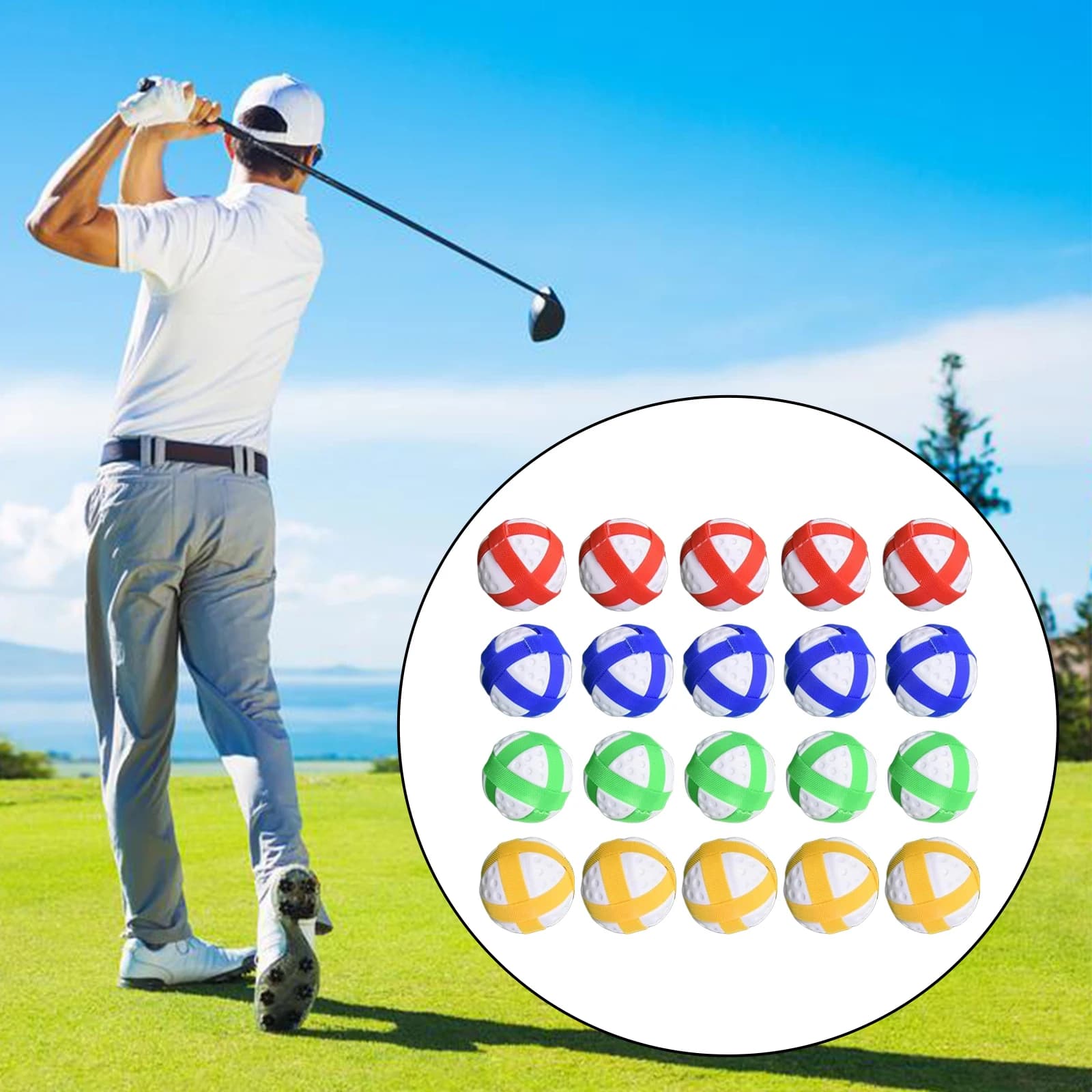 Palline da golf appiccicose da 20 pezzi per adolescenti Gioco di società portatile Mini palline da golf appiccicose sportive versatili per un intrattenimento divertente