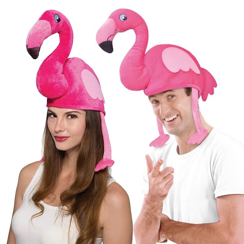 Cappello da fenicottero rosa unisex adulto donna uomo per coppia accessorio per costume di Natale Natale Halloween
