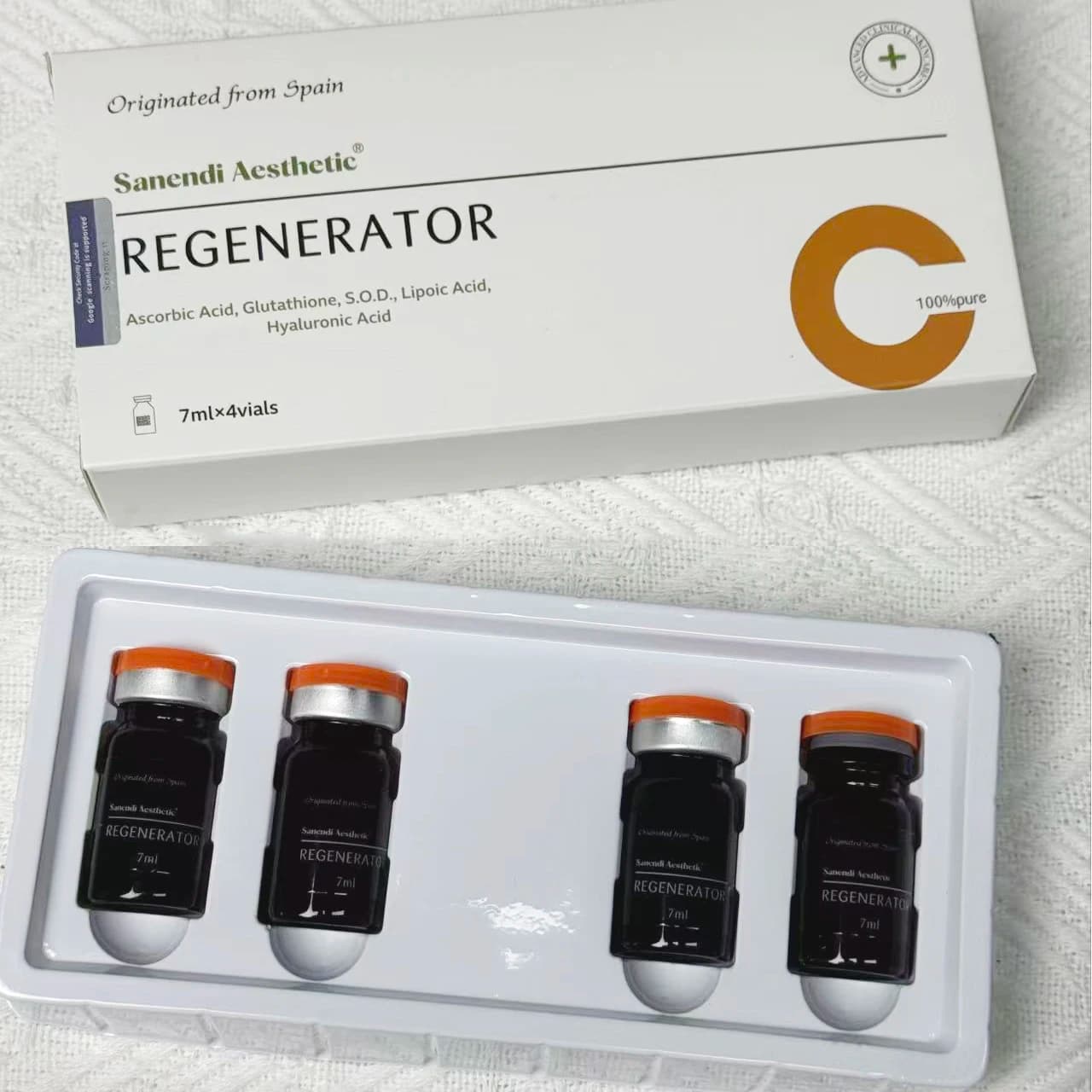 SANENDI Vitamin C Facial Serum GSH Hydrating Brighteing Ampoule Hyaluronic Acid Glutathione Antioxidant Smooth Glow Skin Care