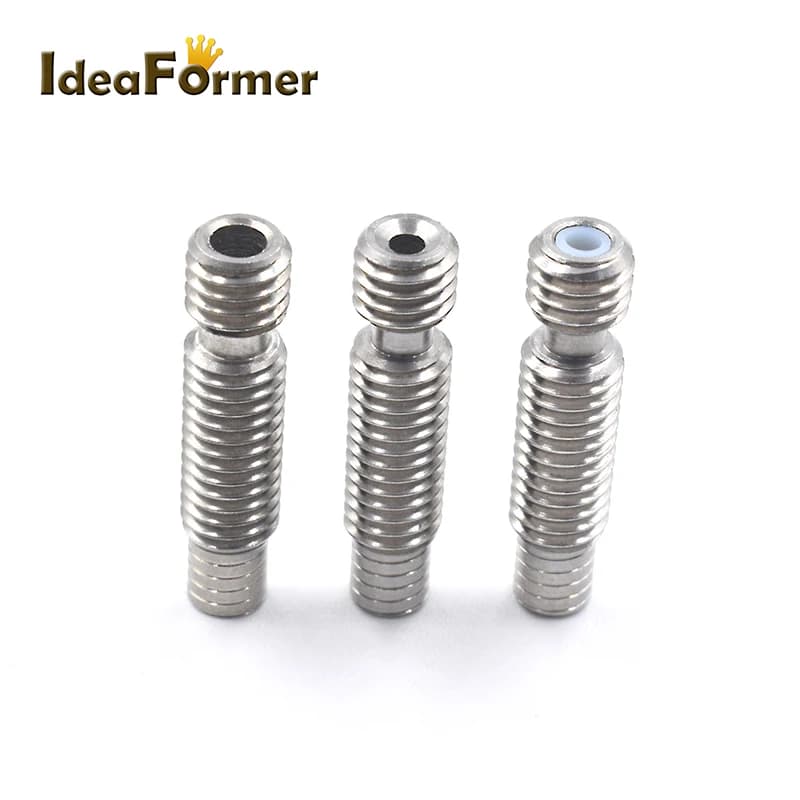 Gola M6 26mm Per V6 Wade Hotend a breve distanza Tutto in metallo/Con PTFE Heat Break 1.75 /3.00mm Parti della stampante 3D in acciaio inossidabile