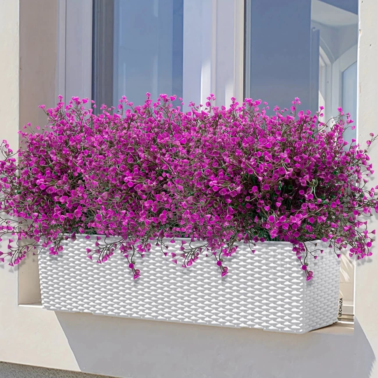12 mazzi di fiori artificiali per esterni arbusti di plastica resistenti ai raggi UV piante decorative per bordi da giardino scatole per finestre finte Greene