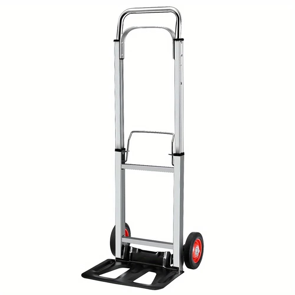 Carrello Pieghevole in Alluminio - Carrello Portasacchi Resistente con Manico Telescopico, Ruote per Ogni Terreno, per Trasporto e Magazzino