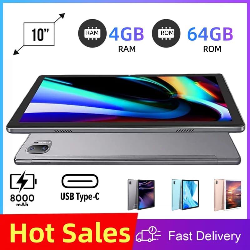 Grandi vendite Type-C Tablet PC Android 12 da 10,1 pollici 4 GB RAM 64 GB ROM UNISOC T310 Octa-Core 1280 x 800 pixel 8000 mAh