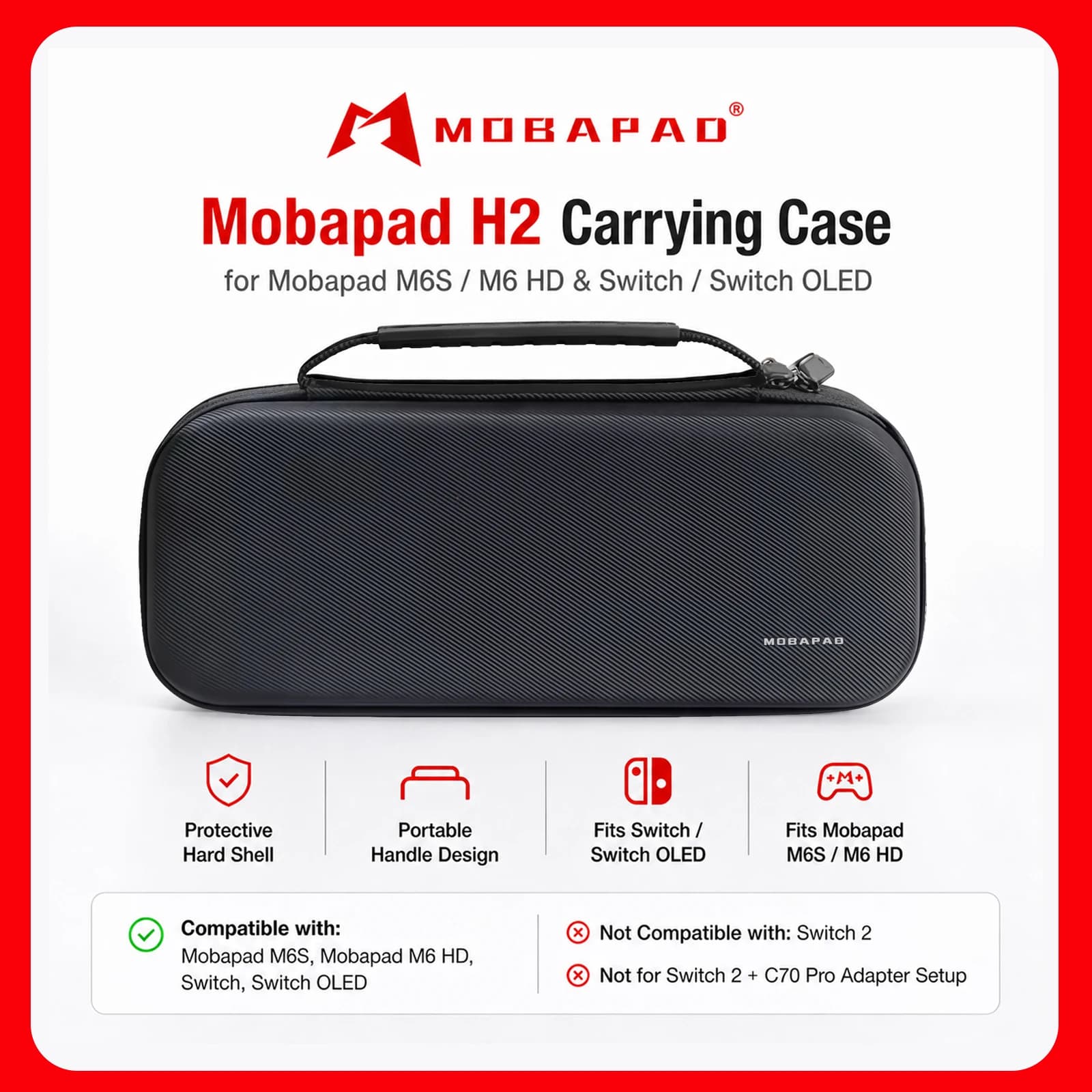 MOBAPAD Custodia da trasporto per Nintendo Switch OLED JoyPad Custodia con cerniera Custodia protettiva per Mobapad M6S / M6 HD