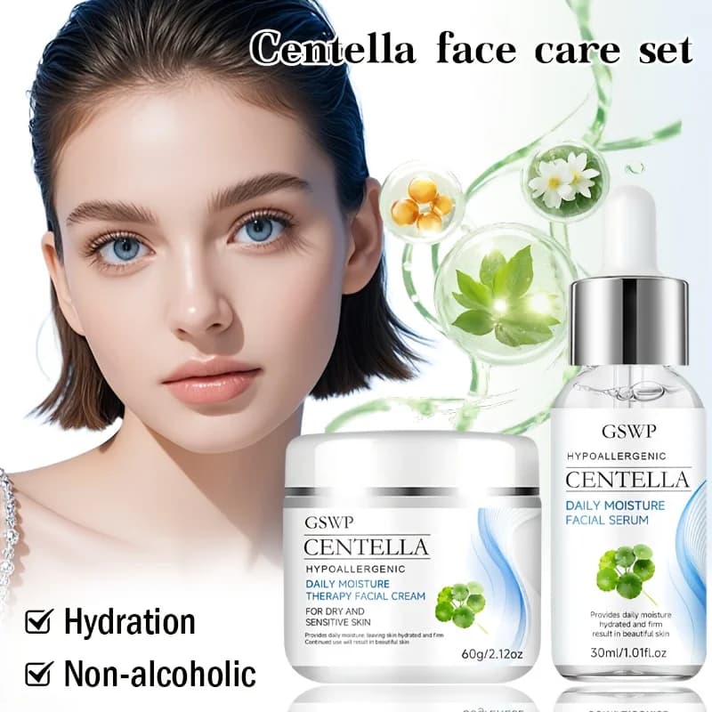 Set di creme all'essenza di Centella Asiatica GSWP. Contiene estratto di Centella Asiatica. Profondamente idratante. Schiarante. 30ml + 60g