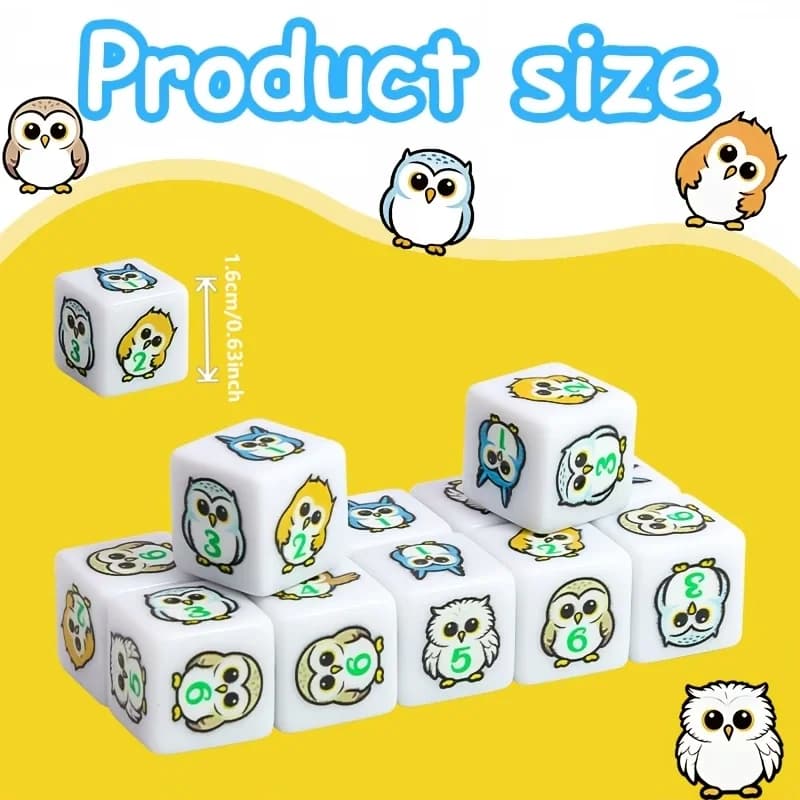 Set di dadi Owl D6, adatto per giochi da tavolo, giochi di ruolo, Dungeons & Dragons, ecc., disponibile con sconto per eventi.