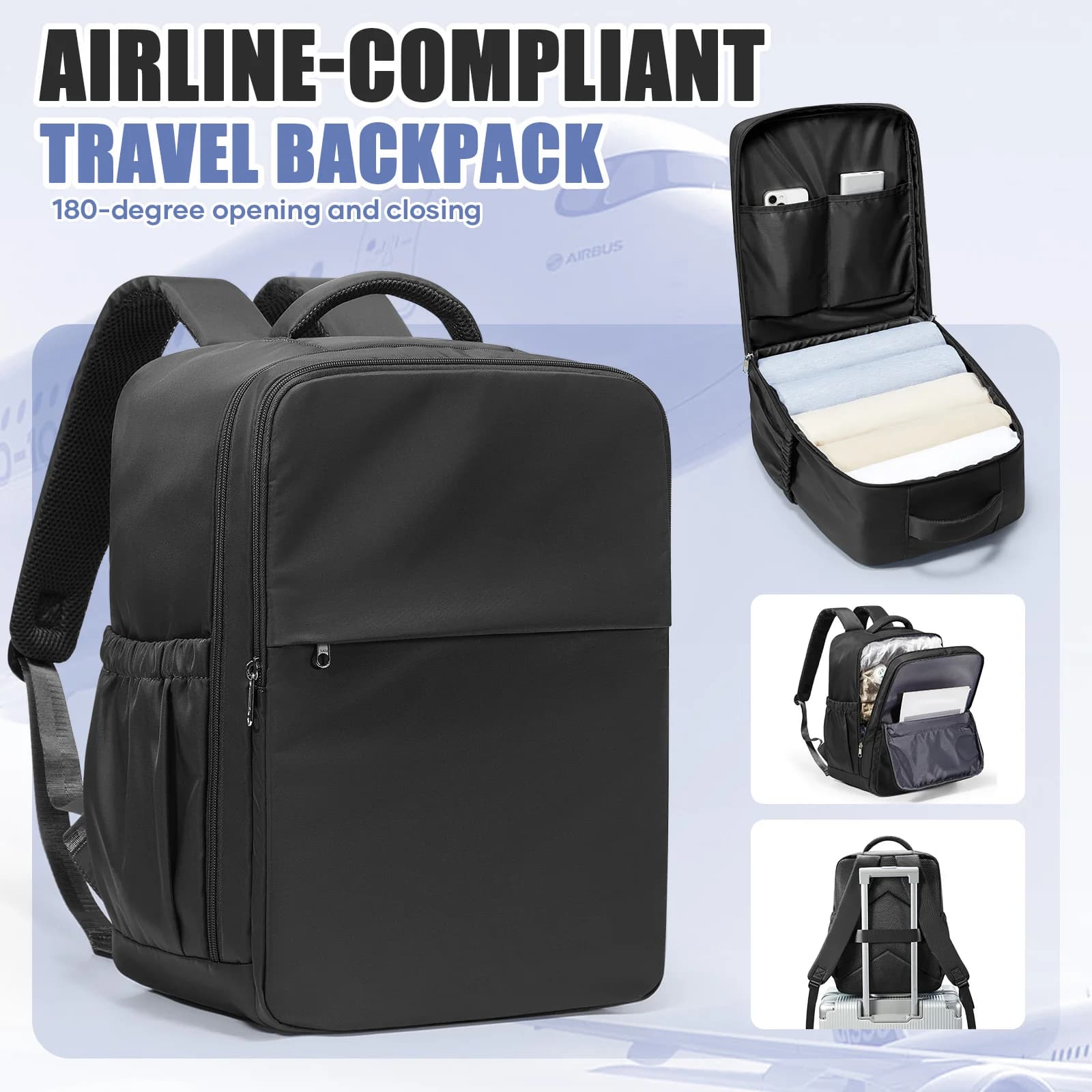 Zaino da viaggio per cabina aerea 40x30x20, bagaglio a mano, zaino da cabina Wizzair, borse per laptop da uomo e donna, borsa da scuola per studenti