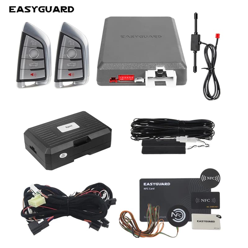 EASYGUARD CAN BUS pke remote starter kit for BMW G01/G02/G05/G06/G07/G32/G11/G12 NFC card lock unlock car alarm