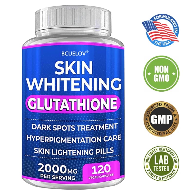 Whitening pills for skin with curcuma, bearberry, vitamins, glutathione - 2000 mg - Offset of free radicals and reduce oxidative stress