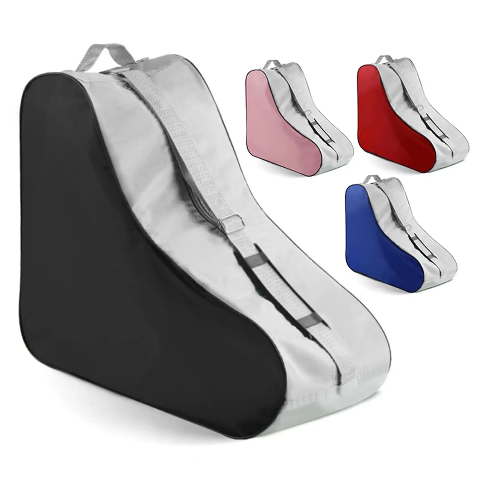Borsa portaoggetti per pattini a rotelle per bambini con ginocchiere e guanti protettivi, borsa organizer per accessori da pattinaggio per bambini